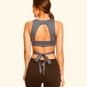 Free People Movement Open Back Wrap Tie Sports Bra Aerial Yoga Crop Top
